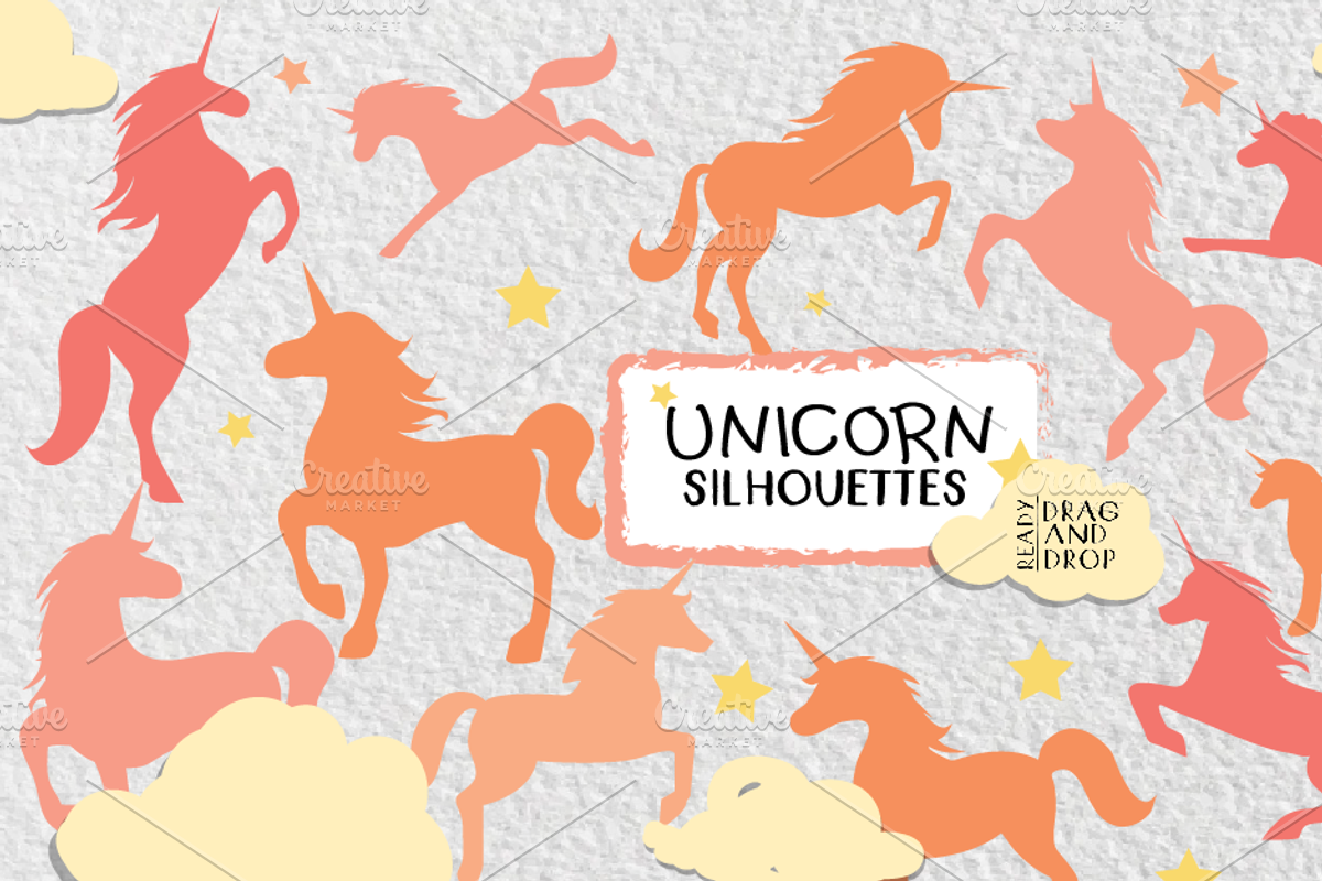 UNICORN SILHOUETTES * PASTELS*, a Texture Illustration by MVMG