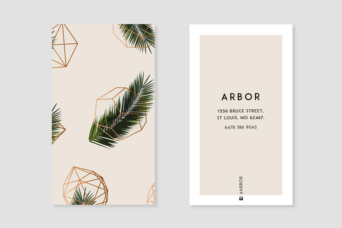 Palm + Geometry Business Card, a Business Card Template by Human-made. Made to feel. (Photo 4 of 4)
