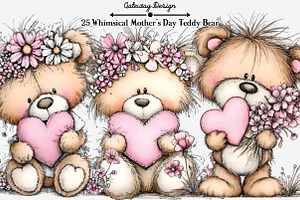 Whimsical Mother’s Day Teddy Bear Cl, an Illustration by GatewayDesign