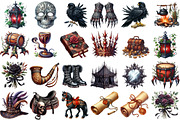 Watercolor Ataman Gothic Clipart, an Illustration by Sublimation Artist (Thumbnail 2 of 5)