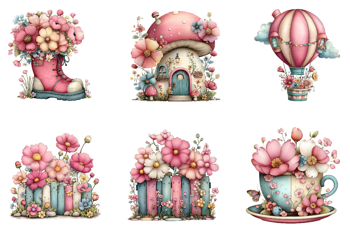 Whimsical Spring Clipart, an Illustration by CreationArt (Photo 7 of 7)