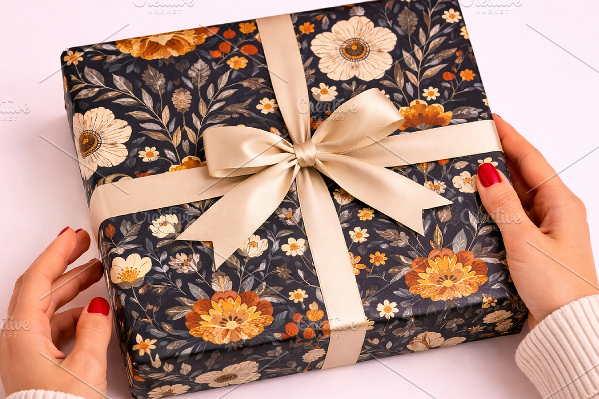 Vintage Red Folk Floral pattern, a Pattern Graphic by Canvas Craft (Photo 4 of 6)