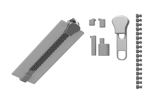 Zip Fastener With 5cm Teeth Rows