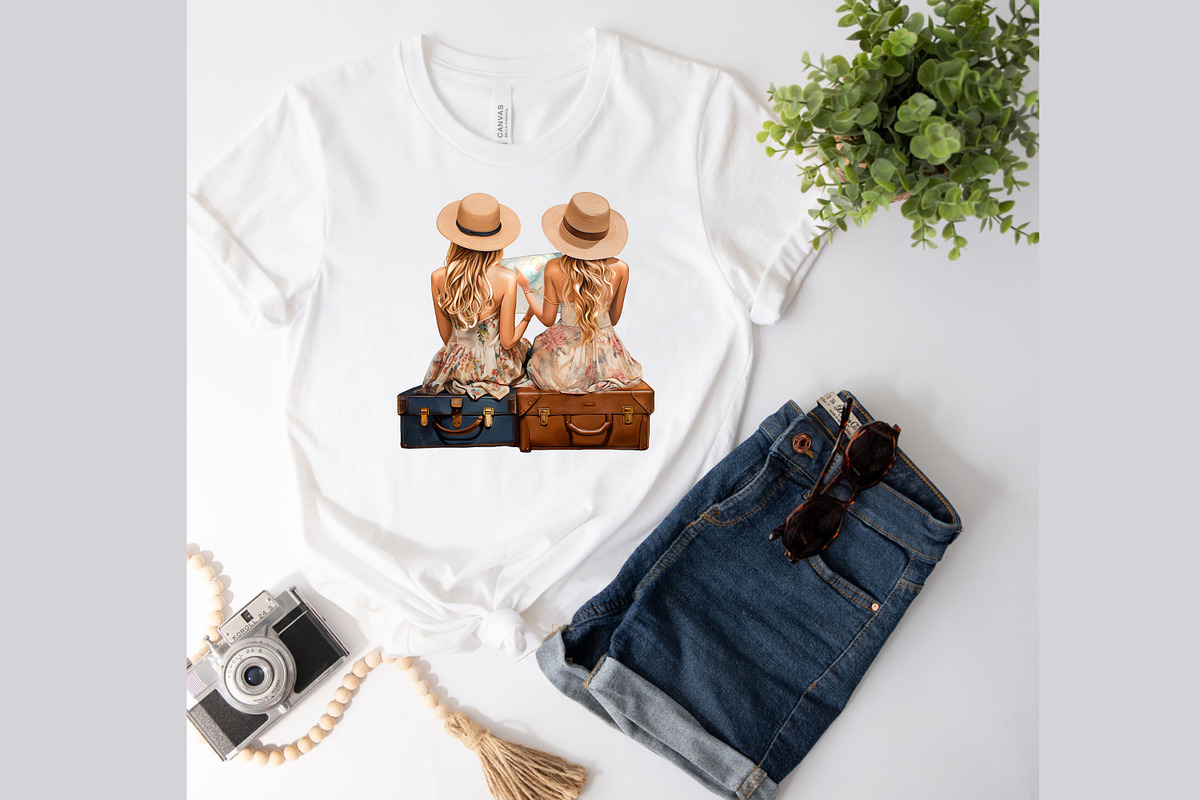 Fashion travel girls clipart, an Object Graphic by MajorArtTm (Photo 3 of 4)