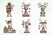 Whimsical Christmas Reindeer Clipart, an Illustration by Creative Art (Thumbnail 11 of 13)