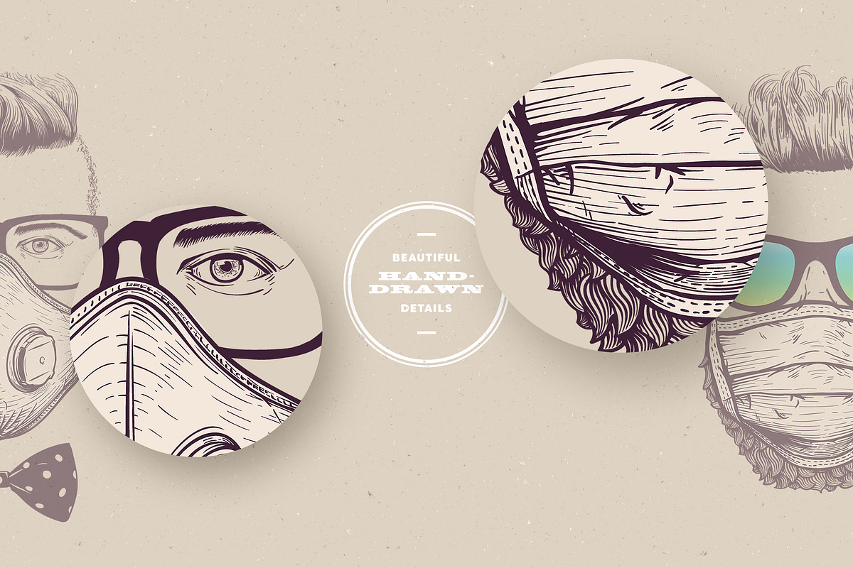 Corona Vintage Face Masks, a Healthcare Illustration by blauananas (Photo 6 of 8)