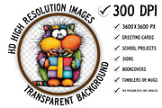 Rainbow Christmas Cat Clipart, an Illustration by Craft Nest (Thumbnail 4 of 9)
