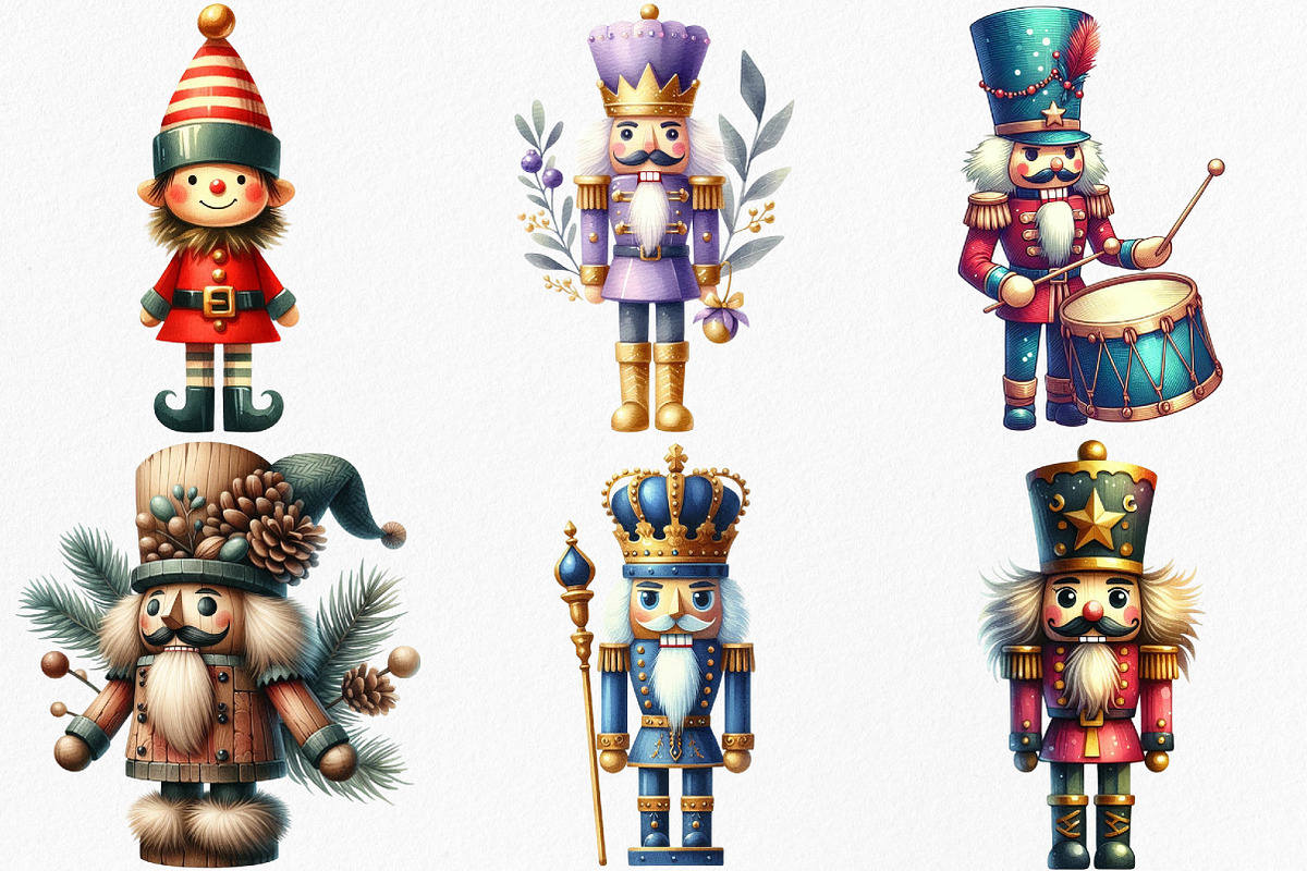 Christmas Nutcracker Clipart Bundle, an Illustration by Canvas Craft (Photo 3 of 8)