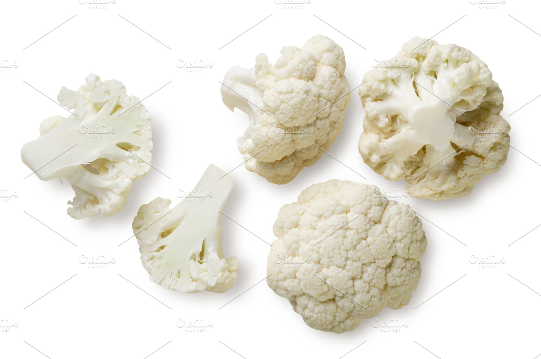 Cauliflower pieces close up on a, a Food & Drink Photo by innakreativ