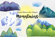 Watercolor mountains summer clipart, an Object Graphic by Belusuab (Thumbnail 1 of 7)