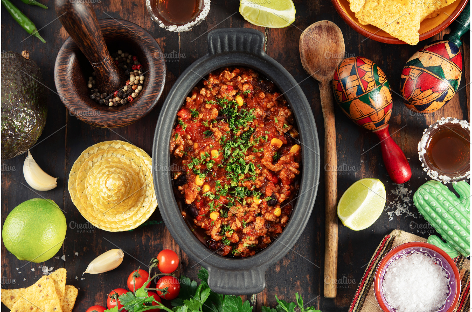 Mexican Beef Chili Con Carne with, a Food & Drink Photo by Natalia Klenova's Shop
