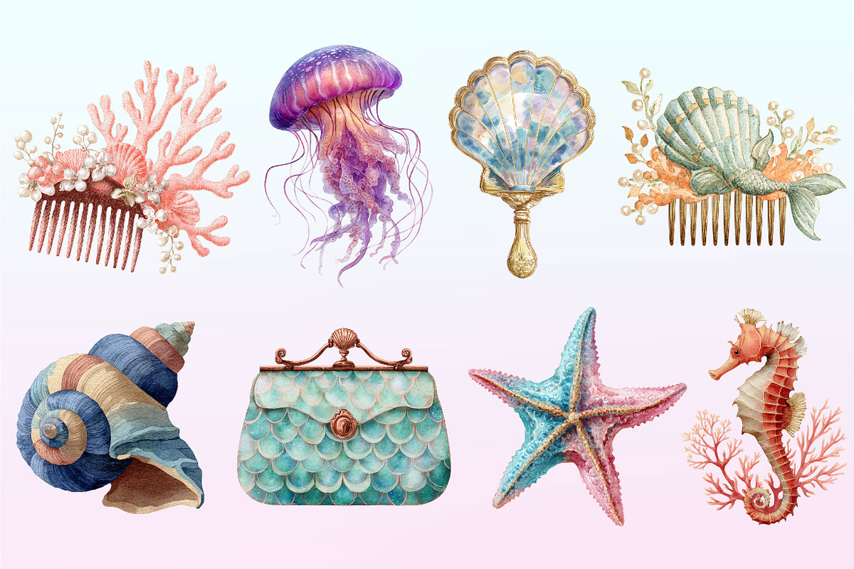 Little Mermaid Under the Sea Clipart, a Graphic by CitraGraphics (Photo 3 of 4)