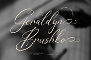 Geraldyn Brushko | Modern Calligraph, a Script Font by Denustudios (Thumbnail 1 of 13)