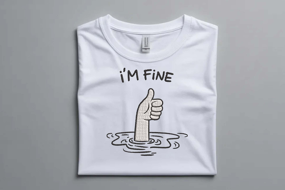 I'm Fine Drowning Hand Embroidery, a Decorative Illustration by Purpose Ekbal (Photo 2 of 3)
