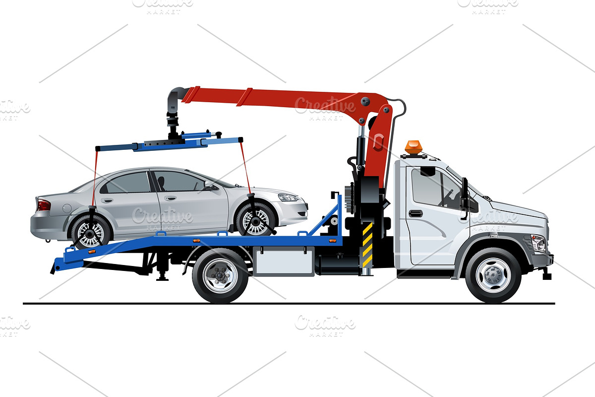 Vector tow truck template isolated on white, a Device Mockup by Mechanik