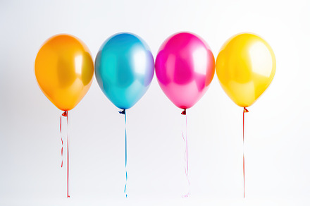 Colorful balloons on white background, a Holiday Photo by AlyaAnd