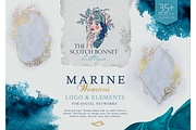 Marine Woman`s Logo, Frames, Element, a Person Illustration by Ojeny shop (Thumbnail 1 of 6)