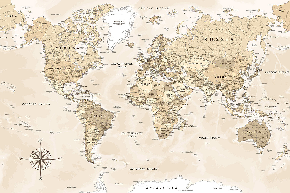 World Map - Highly Detailed Vector, a Graphic by PorcuPen Works (Photo 1 of 6)