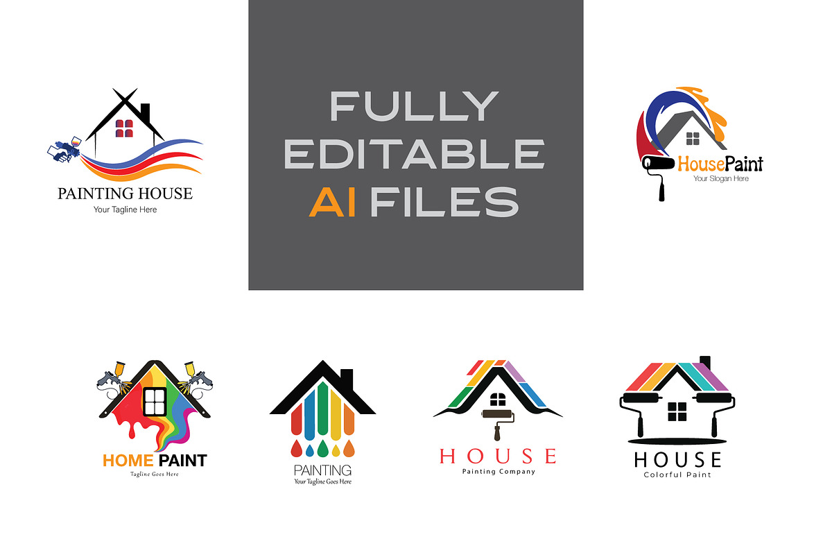 Painting Company Logo Collection, a Branding & Logo Template by YUDesignStore (Photo 2 of 16)