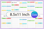 Editable 1 Year Habit Tracker, a Stationery Template by Designmela01 (Thumbnail 2 of 4)