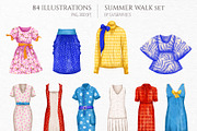 Summer Walk Illustrations, an Object Illustration by GVGraphics (Thumbnail 3 of 8)