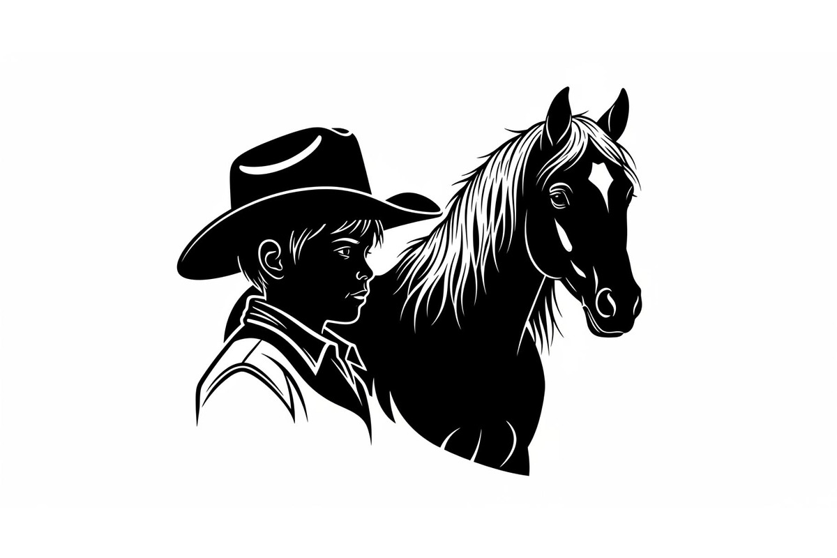 Western Cowboy Horse Silhouette Bund, an Illustration by Designs_River (Photo 20 of 51)