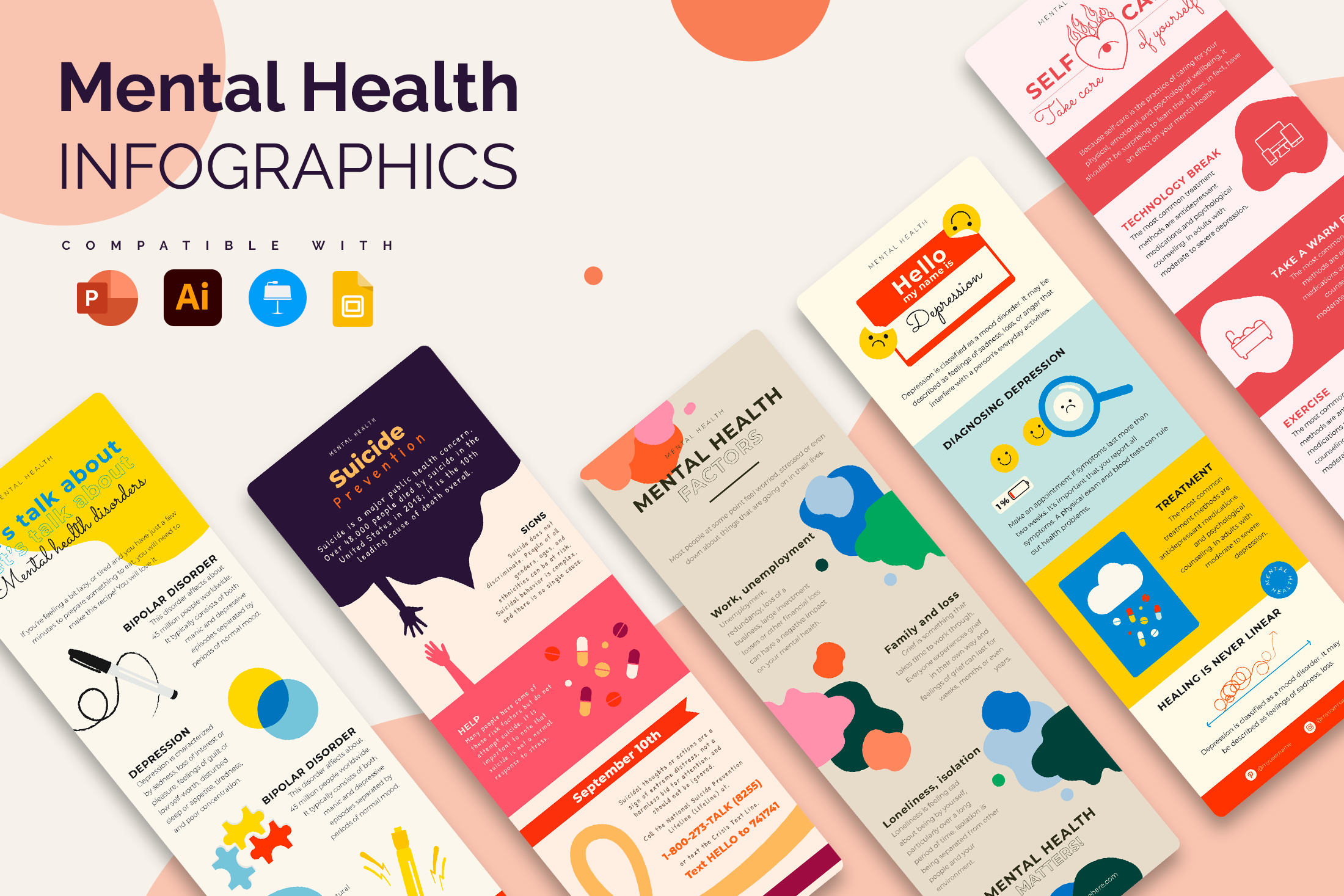 Mental Health Infographics Template, a Presentation Template by Slidesmash