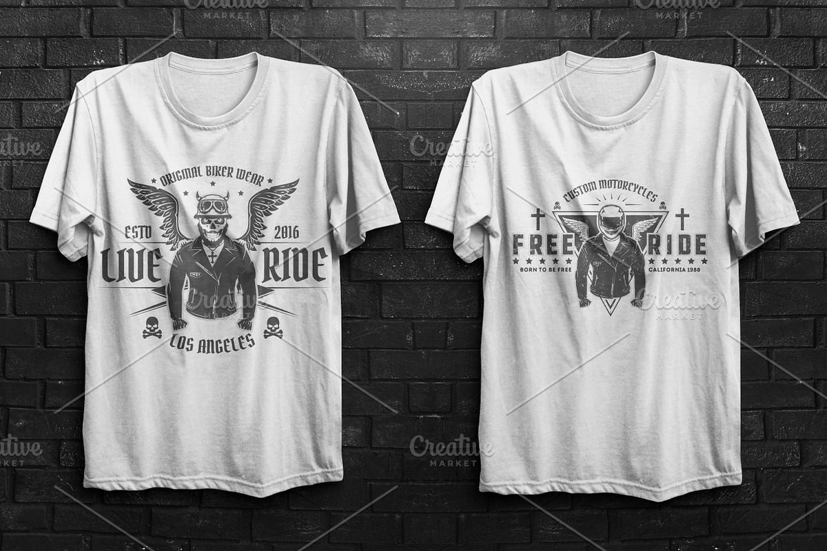 Set of prints for T-Shirts Biker, an Illustration by Hadanello88 (Photo 2 of 3)