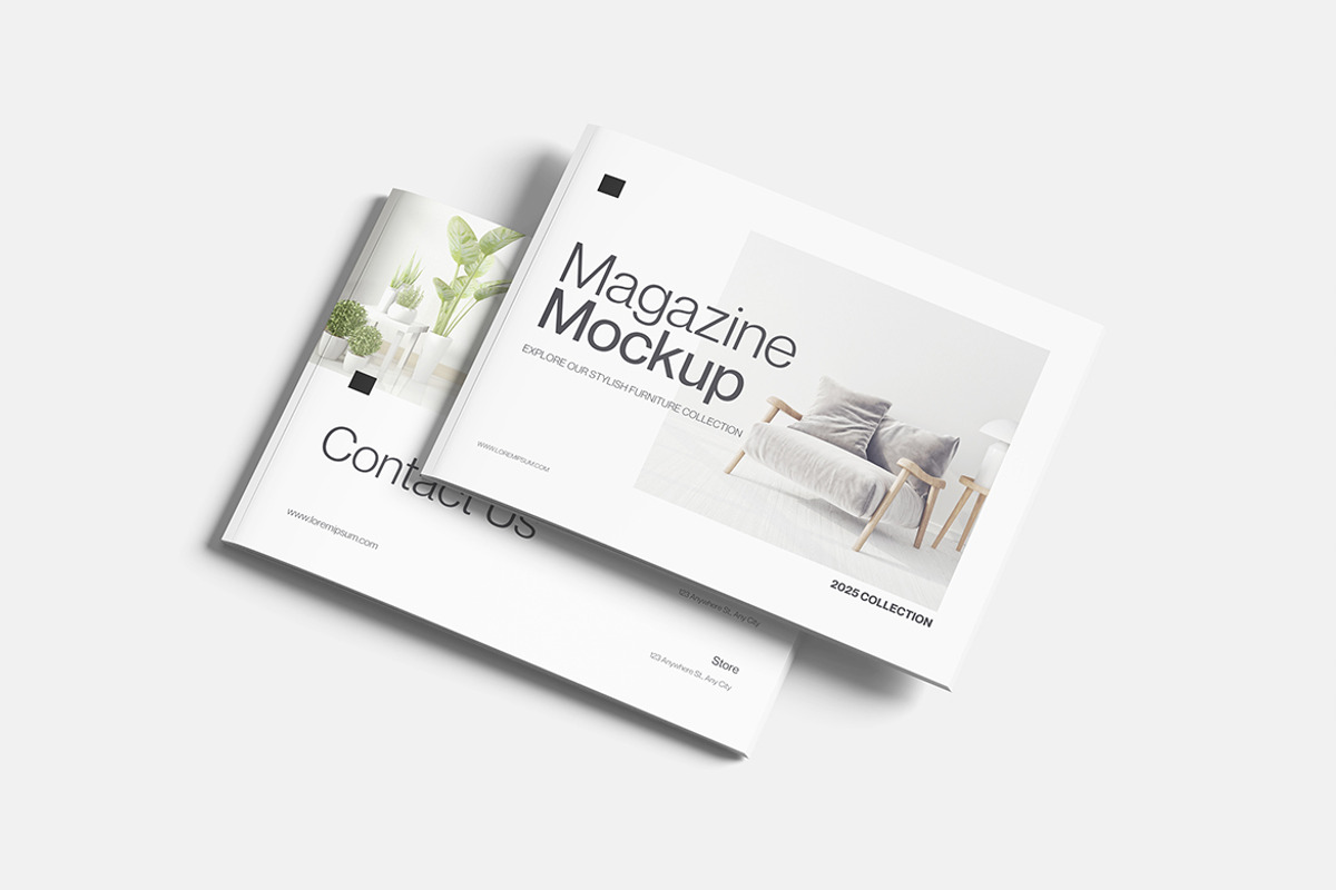 Landscape Magazine Mockup, a Books & Magazine Mockup by bimockup