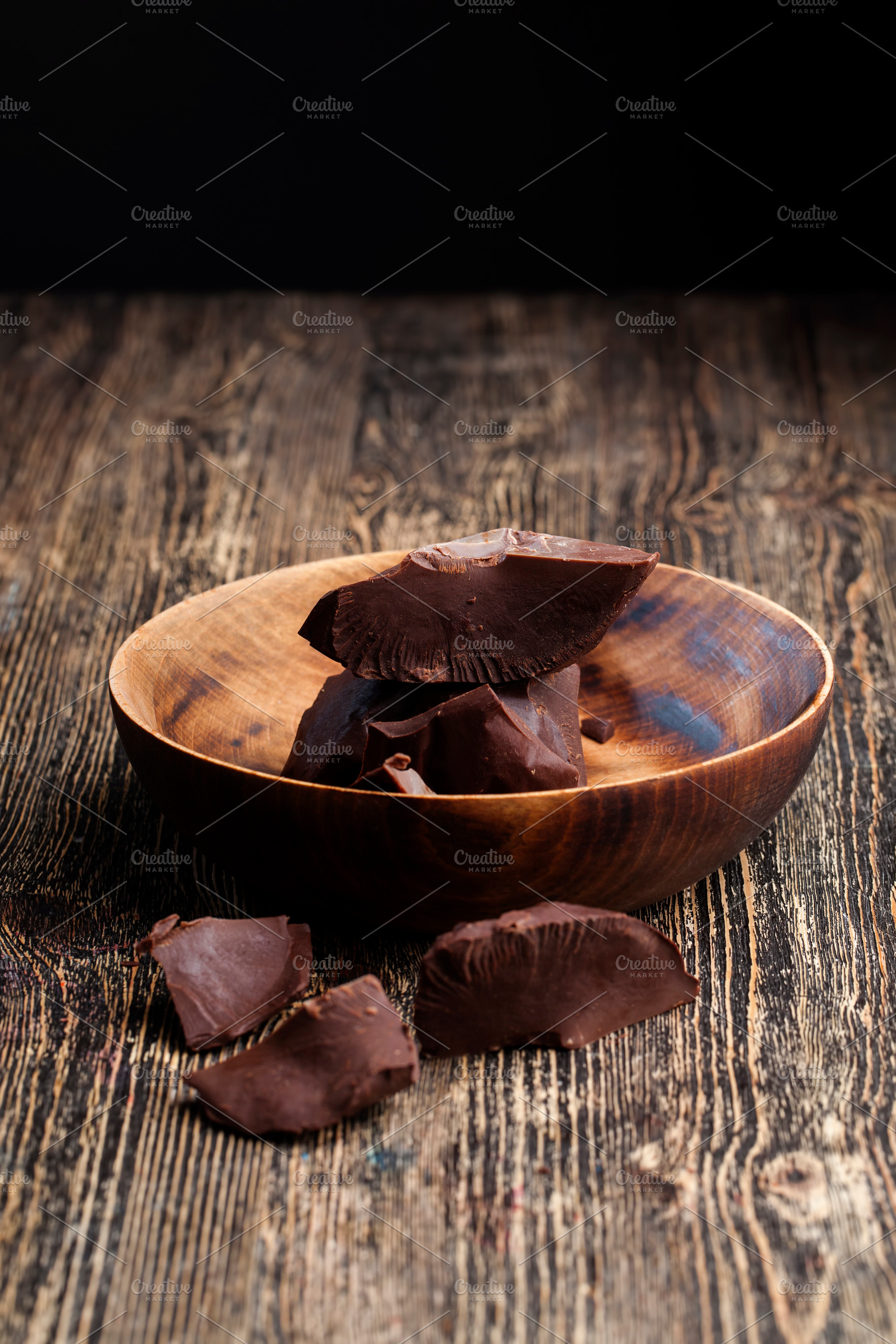 large chunks of chocolate with cocoa, a Food & Drink Photo by MyPhotos