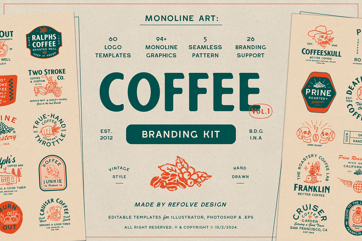 Coffee Branding Kit, a Branding & Logo Template by Refolve Design (Photo 1 of 30)