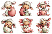 Whimsical Easter Lamb Clipart Png, an Illustration by Daily.Designs (Thumbnail 3 of 8)