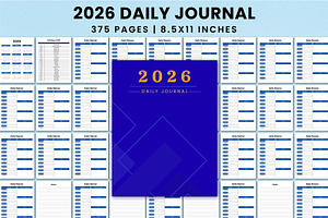 2026 Daily Journal KDP Interior, a Stationery Template by Shumaya