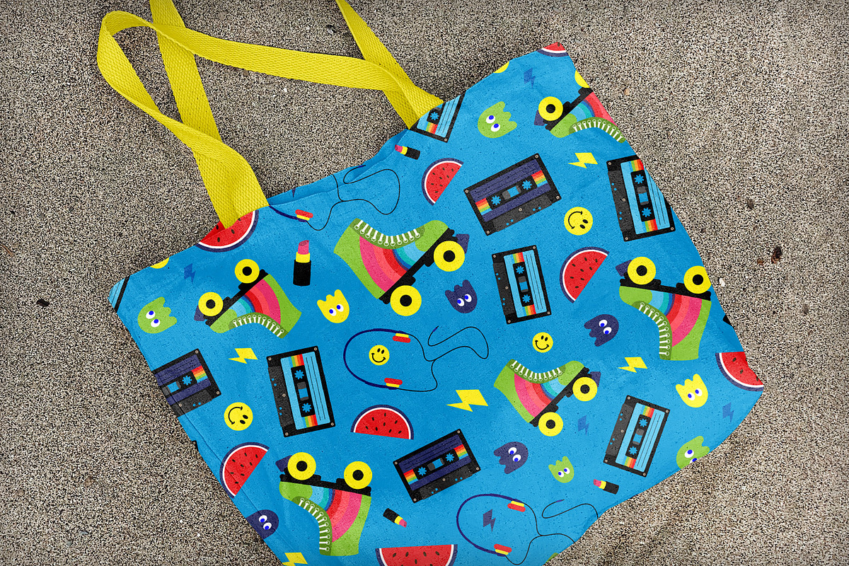 Retro 80s Pattern Green Rollerblades, a Pattern Graphic by Pia Kolle (Photo 3 of 5)