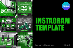 Gym Instagram Feed - Canva, a Social Media Template by Null Stuido