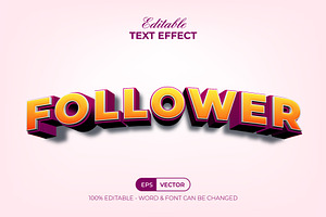 Follower 3D Text Effect Style