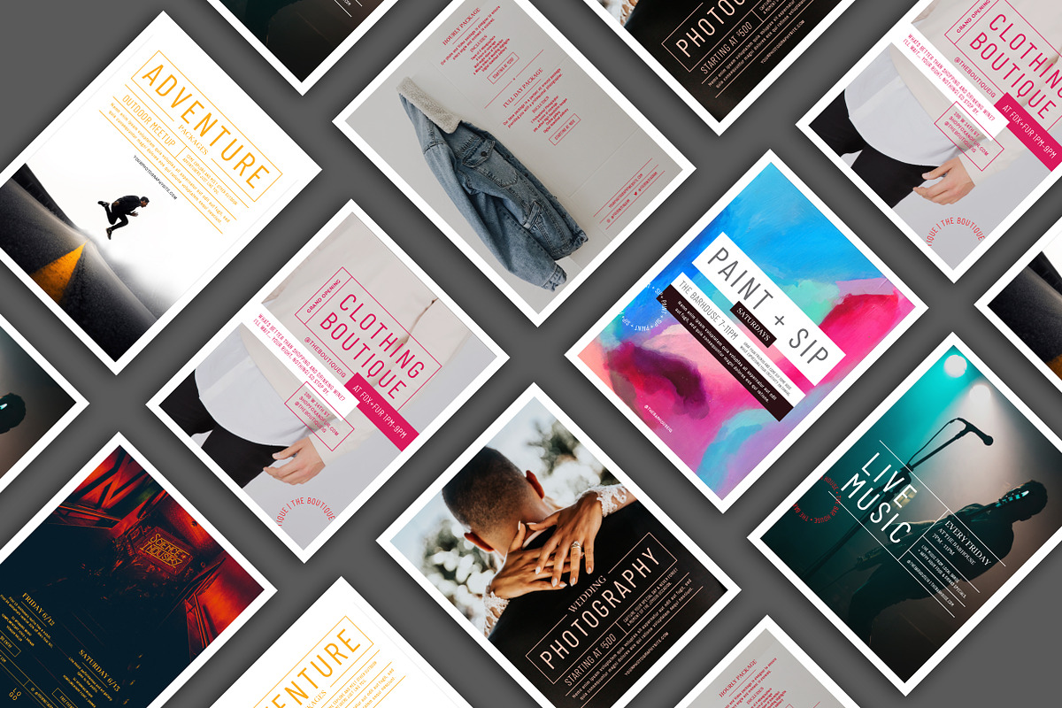 Minimal Event Flyers AI+PSD 7 in 1, a Flyer Template by Everyday Monster Creative (Photo 1 of 6)
