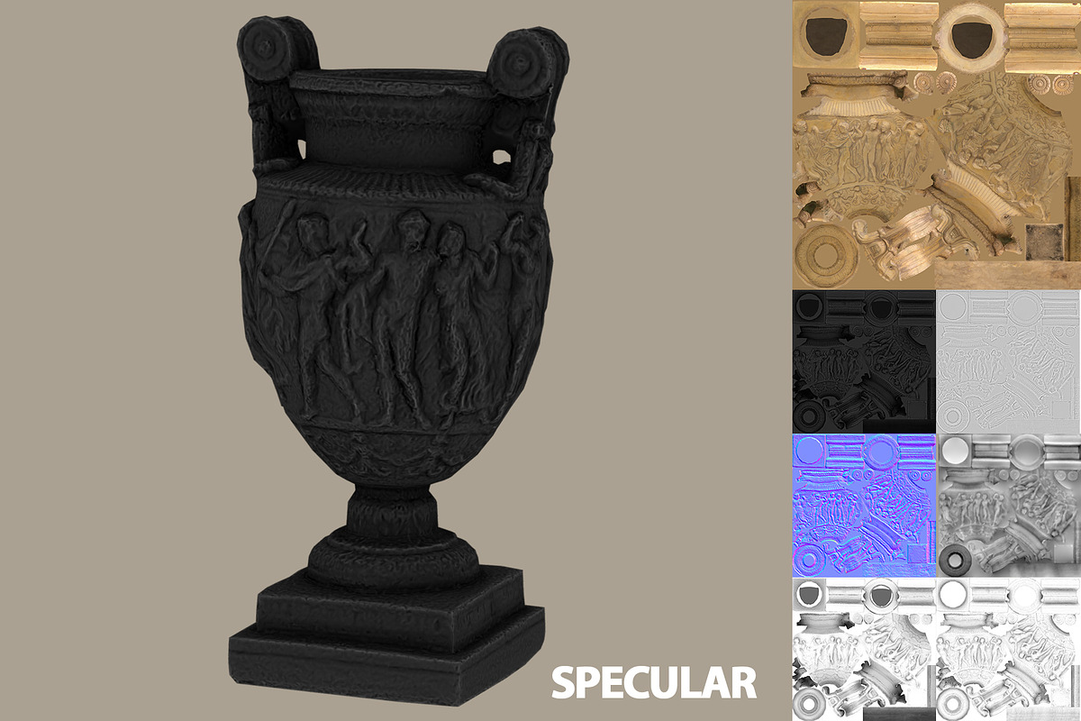 Ancient roman greek vase with LODs, an Object 3D Model by Beatheart Creative Studio (Photo 3 of 12)