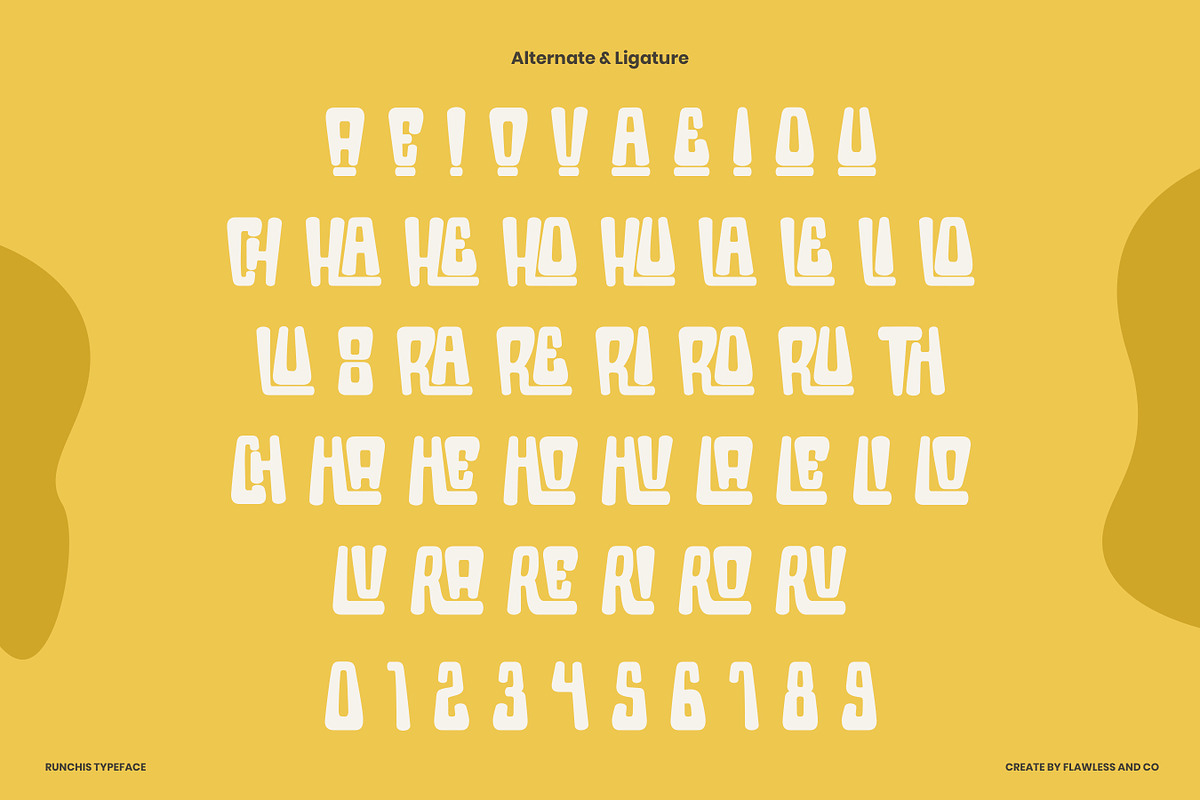 Runchis - Display Typeface Font, a Sans Serif Font by Flawless And Co (Photo 10 of 10)