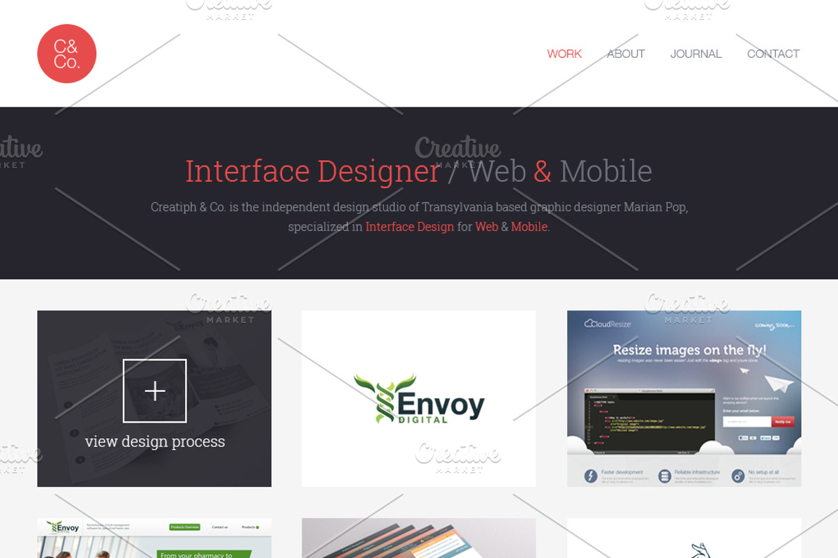 Portfolio Website - 2 Pages, a Websites & App Template by Creatiph Market (Photo 1 of 2)