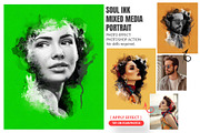 Soul Ink Mixed Media Portrait Action, an Action Add-On by MRI STUDIO (Thumbnail 1 of 18)