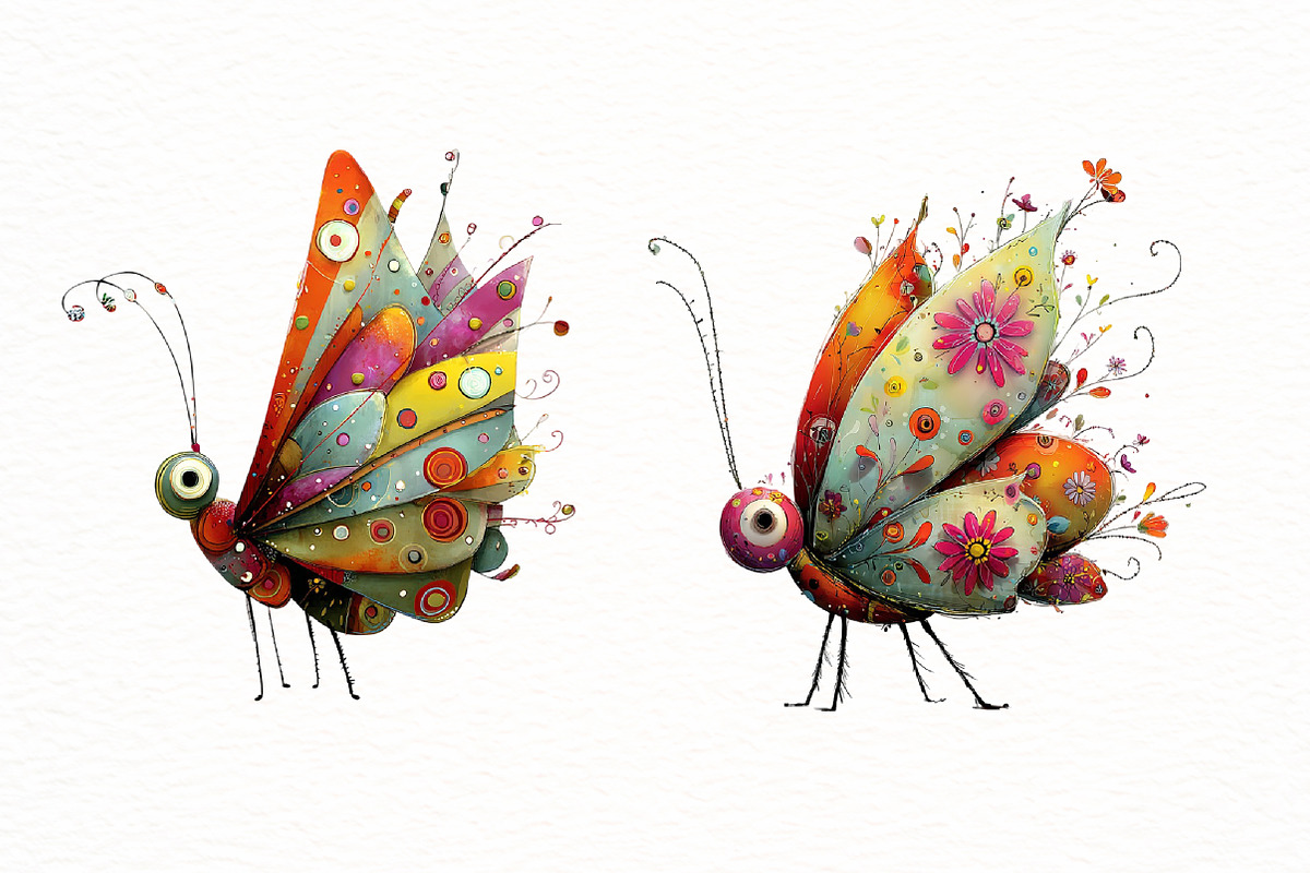 Whimsical spring butterfly Clipart, an Illustration by Designworld (Photo 3 of 8)
