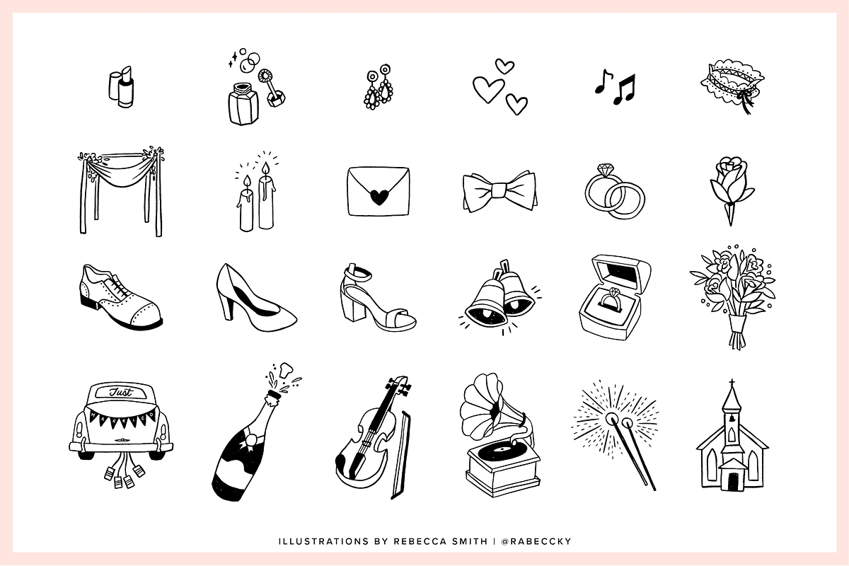 Hand Drawn Wedding Illustrations, an Illustration by rabeccky (Photo 3 of 7)