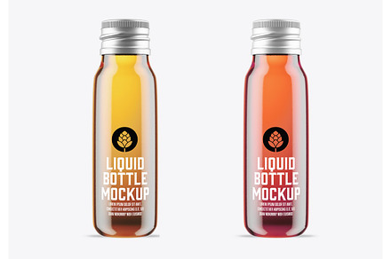 Glass Liquid Bottle Mockup, a Packaging Mockup by OneVectorStock