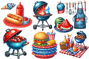 Summer BBQ Party Clipart, an Illustration by Designworld (Thumbnail 3 of 6)