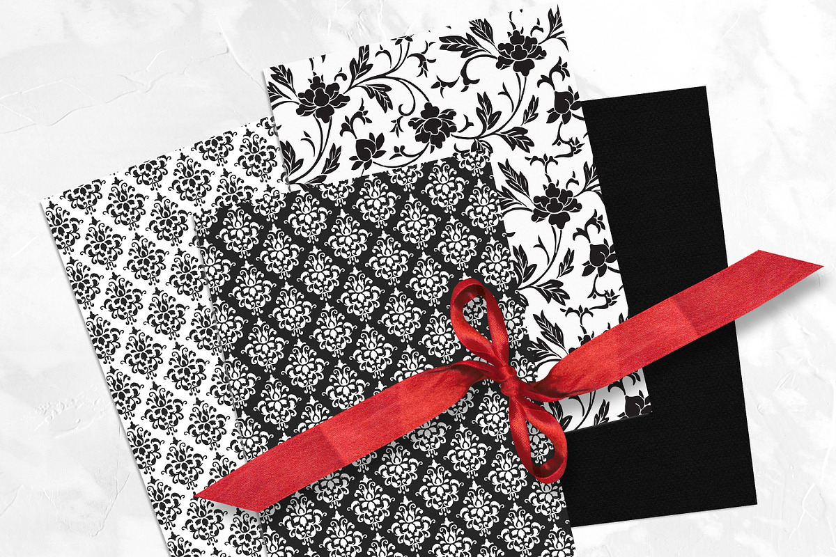 Black And White Damask Backgrounds preview 4