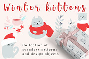 Winter kittens, a Pattern Graphic by Svyatoslava_M (Thumbnail 1 of 7)