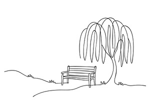 Spring landscape sketch