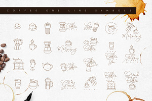 Coffee One Line Symbols