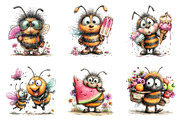 Funny Summer Bee Clipart, an Illustration by Dream Creation (Thumbnail 2 of 8)